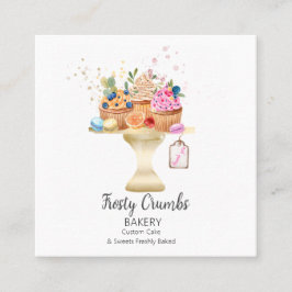 Süßigkeiten Konditorei Gebäck Quadratische Visitenkarte