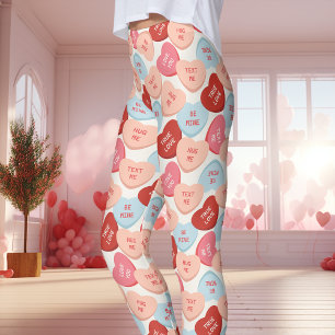 Süßigkeiten Konversationsherzen Valentinstag Leggings