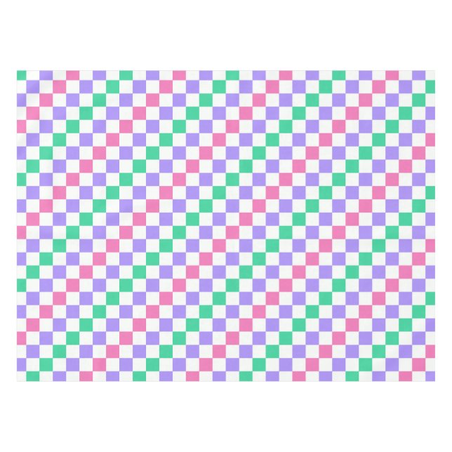 Süßigkeiten-Laden-Diagonal-Karo-Muster Tischdecke (Vorderseite (Horizontal))