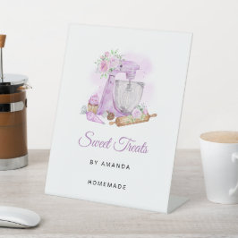 Süßigkeiten Leckereien Lila Bäckerei Sockelschild