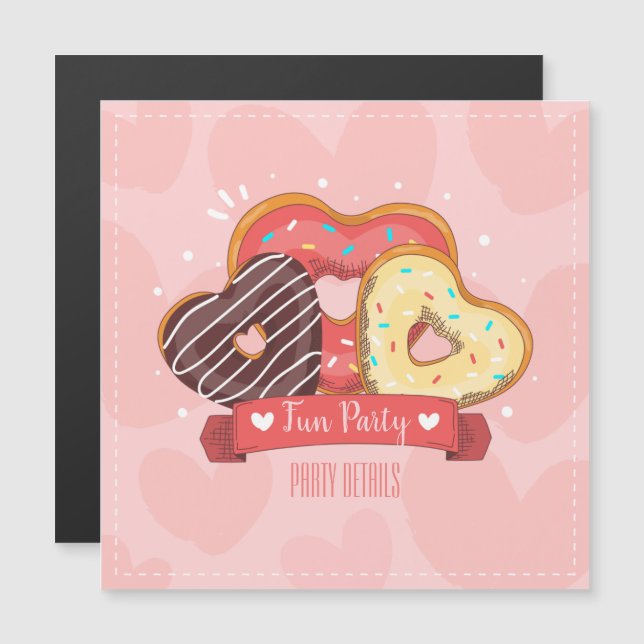 Süßigkeiten Magneteinladung (Vorne/Hinten)