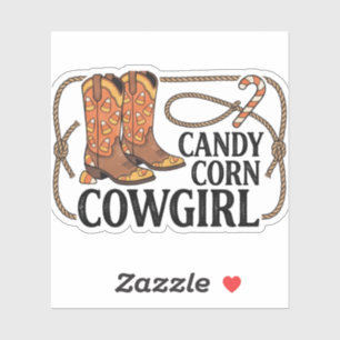 Süßigkeiten-Mais-Cowgirl-Western-Halloween Aufkleber
