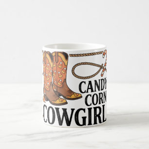 Süßigkeiten-Mais-Cowgirl-Western-Halloween Kaffeetasse