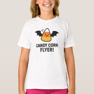 Süßigkeiten-Mais-Flieger Süßes Halloween-Fledermau T-Shirt