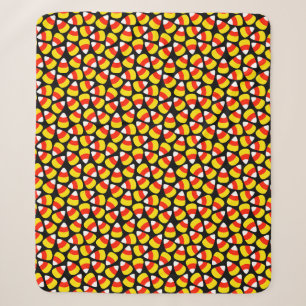 Süßigkeiten-Mais-Muster Schwarz Halloween Sherpadecke