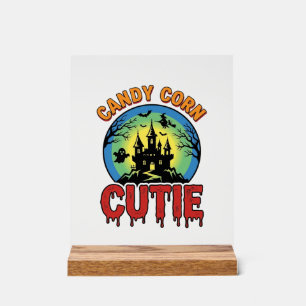 Süßigkeiten-Mais-Schatz Vintage-Halloween-Burg-Des Acrylschild