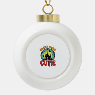 Süßigkeiten-Mais-Schatz Vintage-Halloween-Burg-Des Keramik Kugel-Ornament