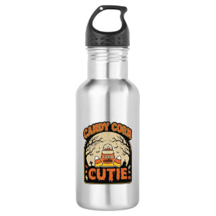 Süßigkeiten-Mais-Schatz Vintage-Halloween-Vektor-D Edelstahlflasche