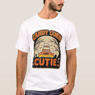 Süßigkeiten-Mais-Schatz Vintage-Halloween-Vektor-D T-Shirt