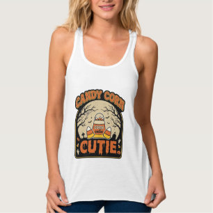 Süßigkeiten-Mais-Schatz Vintage-Halloween-Vektor-D Tank Top