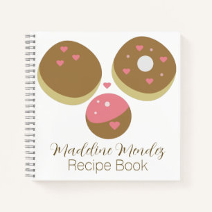 Süßigkeiten-Misch-Donuts Rosa Lebensmittel Rezept Notizbuch