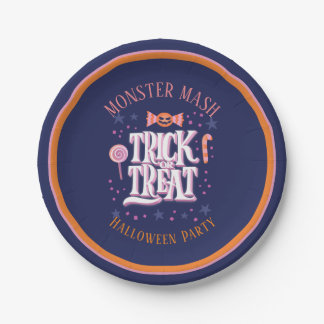 Süßigkeiten-Monster-Halloween-Party "Trick or Trea Pappteller