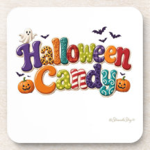 Süßigkeiten-Muster-Blasenbuchstaben zu Halloween