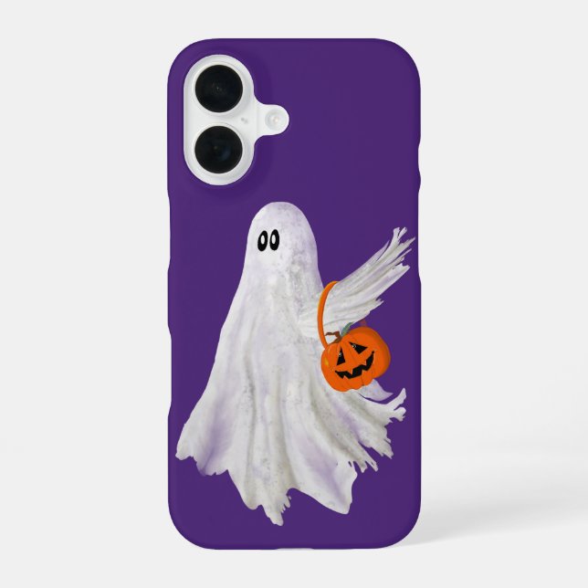 Süßigkeiten oder Saures Geist mit Kürbis Candy Eim iPhone 16 Hülle (Rückseite)