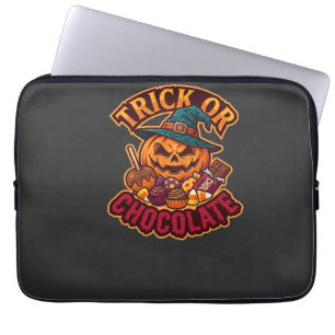 Süßigkeiten oder Saures Halloween-Kürbis-Hexenhut- Laptopschutzhülle
