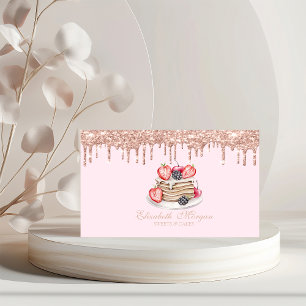 Süßigkeiten Pancakes Rose Gold Tropfen Bäckerei Ro Visitenkarte