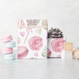 Süßigkeiten Pink-Aquarellmuster Geschenkpapier