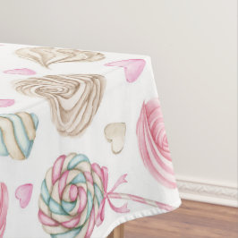 Süßigkeiten Pink-Aquarellmuster Tischdecke