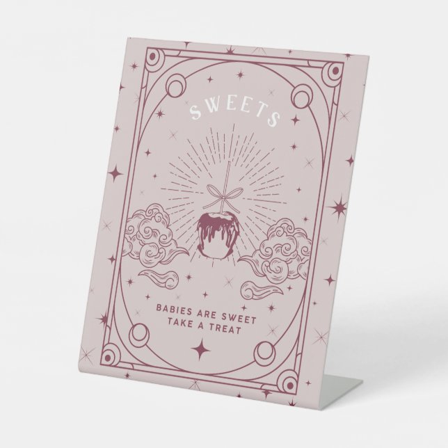 Süßigkeiten Pink Babydusche Sockelschild (Vorderseite)