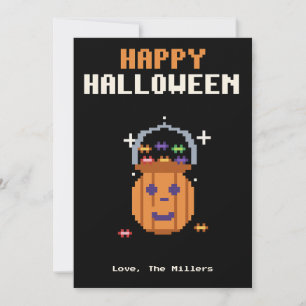 Süßigkeiten-Pixel-Art-Halloween-Karte zum Trick-or Feiertagskarte