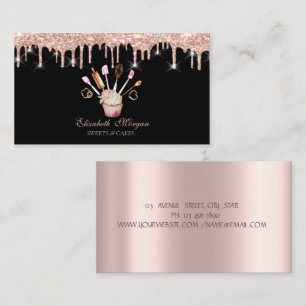 Süßigkeiten, Rose Gold Tropfen Bäckerei Werkzeuge Visitenkarte