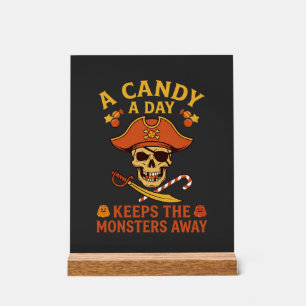 Süßigkeiten-Tag Halloween-Pirat-Totenkopf-Stock Acrylschild