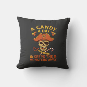 Süßigkeiten-Tag Halloween-Pirat-Totenkopf-Stock Kissen