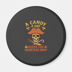 Süßigkeiten-Tag Halloween-Pirat-Totenkopf-Stock Magnet
