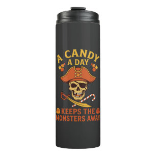 Süßigkeiten-Tag Halloween-Pirat-Totenkopf-Stock Thermosbecher