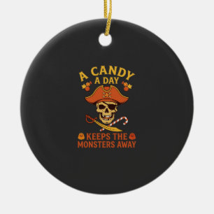 Süßigkeiten-Tag Halloween-Piratenschädel-Stock Keramik Ornament