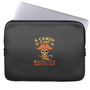 Süßigkeiten-Tag Halloween-Piratenschädel-Stock Laptopschutzhülle