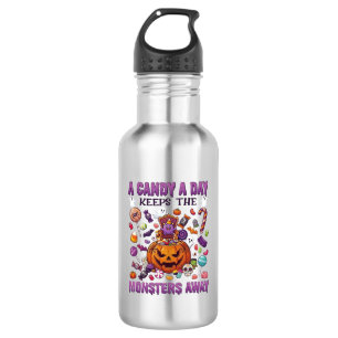 Süßigkeiten-Tag Hält Monster Weg Halloween-Kürbis_ Edelstahlflasche