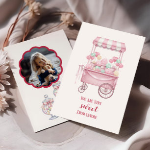 Süßigkeiten-Themen-Kinder-Valentins-Photokarte,  Mitteilungskarte