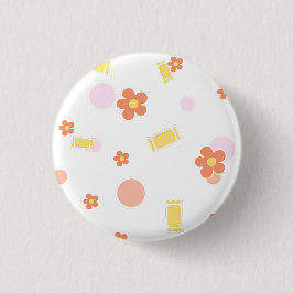 Süßigkeiten und Blumen Button