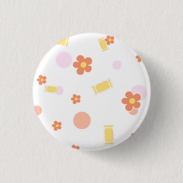 Süßigkeiten und Blumen Button (Vorderseite)