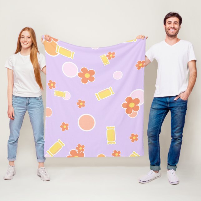 Süßigkeiten und Blumen Fleecedecke (Beispiel)