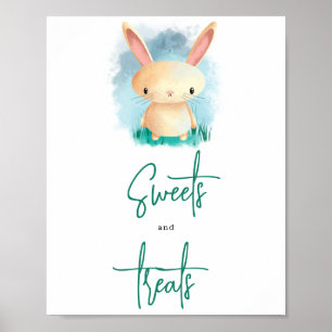 Süßigkeiten und Leckereien für kleine Hasen Poster