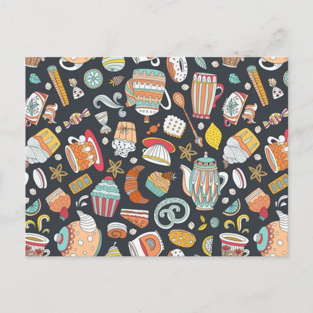 Süßigkeiten und Leckereien Postkarte (Vorderseite)