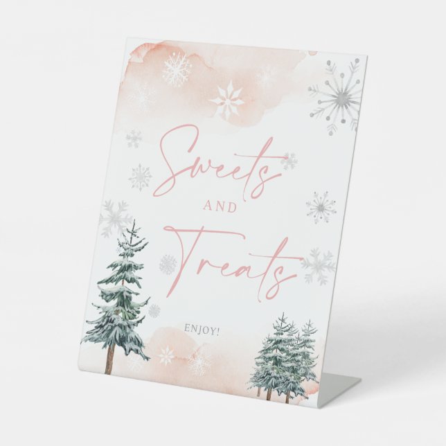 Süßigkeiten und Leckereien signieren, Winterwunder Sockelschild (Vorderseite)
