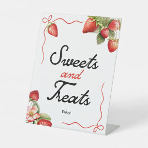 Süßigkeiten und Leckereien Unterschreiben Strawb Sockelschild