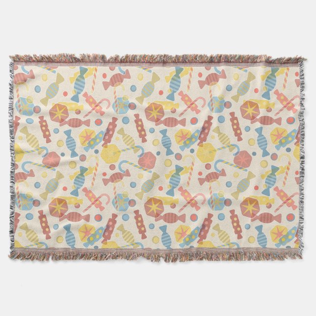 Süßigkeiten und Süßigkeits-Muster Decke (Vorderseite)