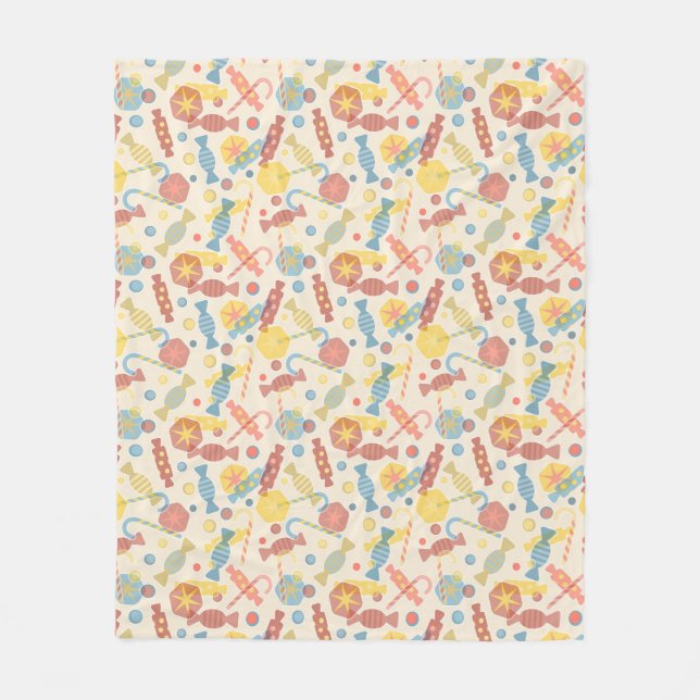 Süßigkeiten und Süßigkeits-Muster Fleecedecke (Vorderseite)