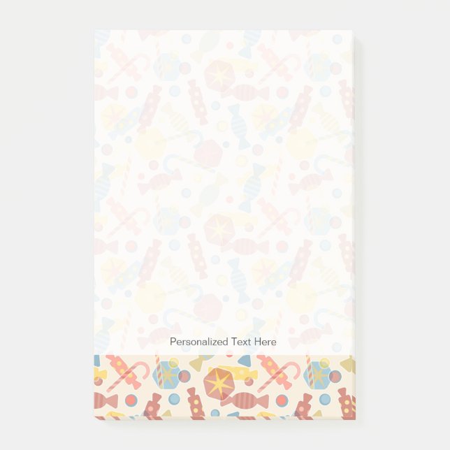 Süßigkeiten und Süßigkeits-Muster Post-it Klebezettel (Vorderseite)