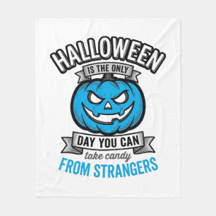 Süßigkeiten von Fremden an Halloween Vintage-Kürbi Fleecedecke