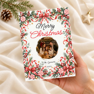 Süßigkeiten-Weihnachtsfamilienporträt Feiertagskarte
