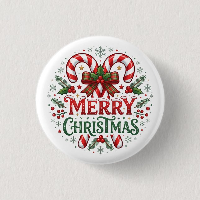Süßigkeiten-Weihnachtsgruß  Button (Vorderseite)