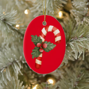 Süßigkeiten-Weihnachtsroter Schirm-Anhänger Keramik Ornament