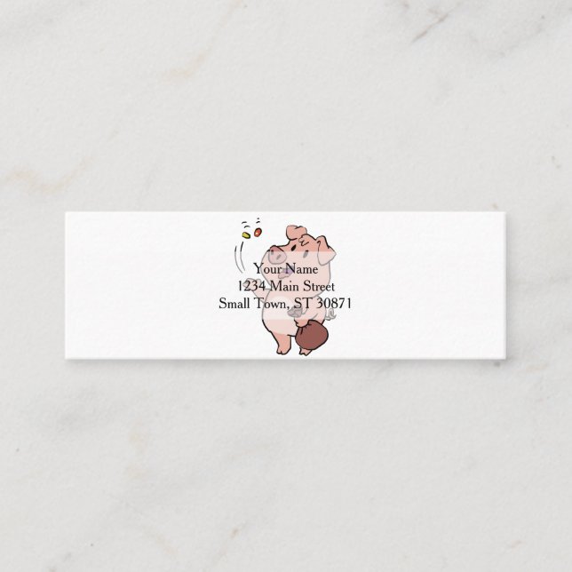 Süßigkeiten zum Fressen von Schweinen| Hintergrund Mini Visitenkarte (Vorderseite)