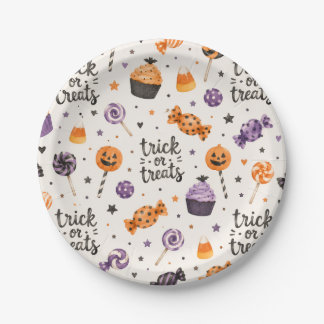 Süßigkeiten zum Trick or Treat Pappteller