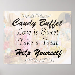 Süßigkeitenbuffet-Hochzeit- oder Baby-Party-Schild Poster